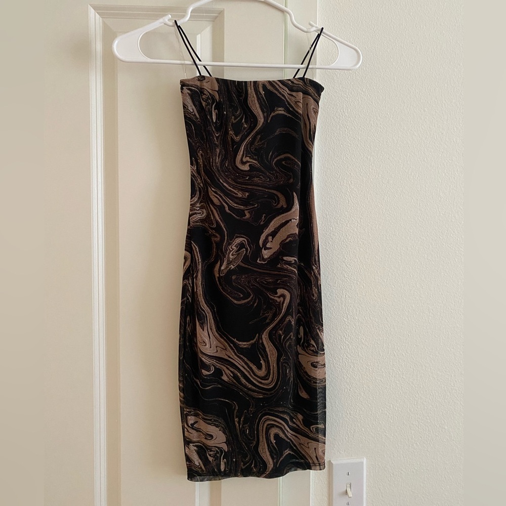 Windsor Marble Brown Mini Dress